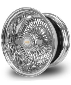 14x6” Chrome Wire Wheels – 100 Spoke Straight Lace | Reverse Offset | Classic Lowrider Rims