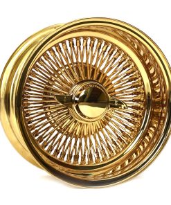 14x7" Gold Wire Wheels Triple Plated (Set of 4)