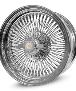 15x7” Luxor Wire Wheels – 100 Diamond Cut CALI Spokes, Chrome, Standard Offset – Brand New