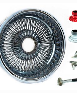 15X7 REVERSE CHROME 100 SPOKE LOWRIDER WIRE WHEELS - One Wheel