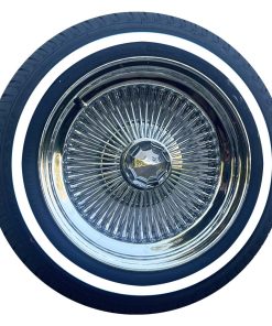 15X7 Standard Wire Wheels 100 Spoke + 155R15 Whitewall Tires - Set of 4