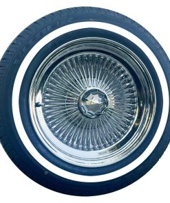 15X7 standard wire wheels 100 spoke + 165R15 Whitewall Tires - Set of 4