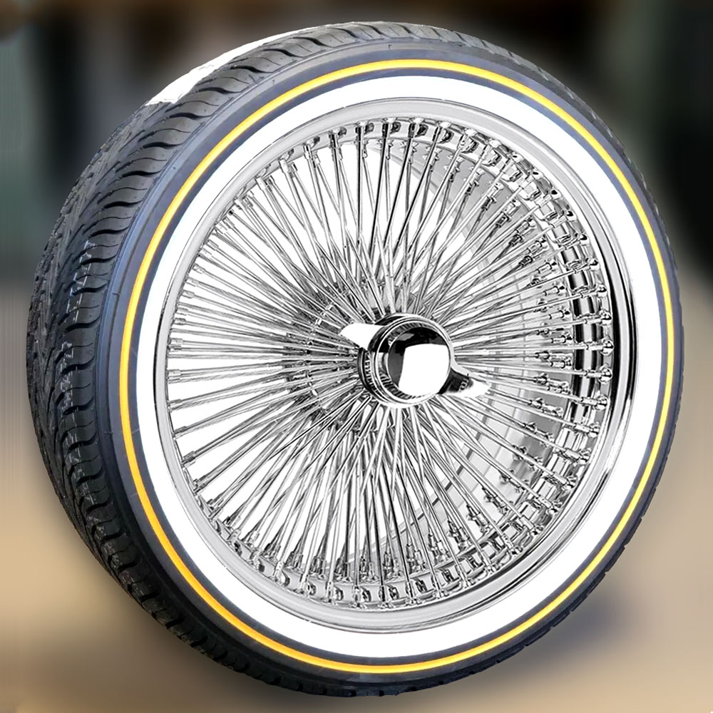 18X8” Chrome FWD 100 Spoke Wire Wheels + Original Vogue Tires 245/40R18 – Complete Set | New Edition 2025