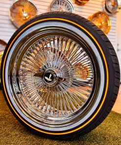 18x8" Standard Chrome Wire Wheels – 100 Spoke with Original Vogue Tires 245/40R18 – Mounted & Balanced – Set of 4