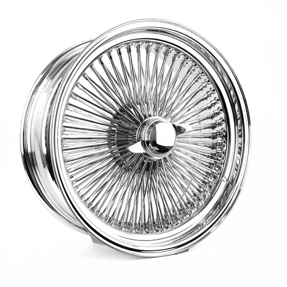 22x8 Chrome 150 Spoke Wire Wheels – Standard Knock-Off Style | Set of 4