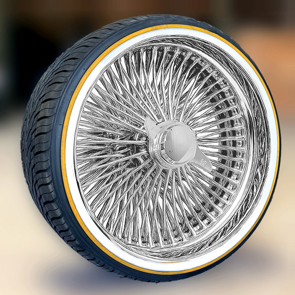 22x8" Chrome Wire Wheels – 150 Spoke with Vogue Tires 265/35R22 – Mounted & Balanced – Set of 4