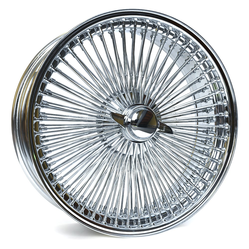 22X8" FWD 150 Spoke All Chrome Wire Wheels - Set of 4