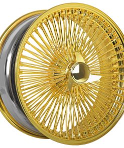 22X8 FWD 150 Spoke All Gold Wire Wheels - Set of 4