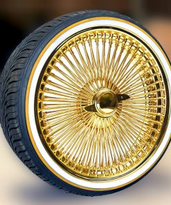 22X8" FWD 150 Spoke All Gold Wire Wheels + Vogue Tires (265/35R22) - Set of 4