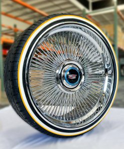 22x9” Forged Direct Bolt Wire Wheels + 255/30R22 Whitewall & Gold Stripe Tires – Set of 4